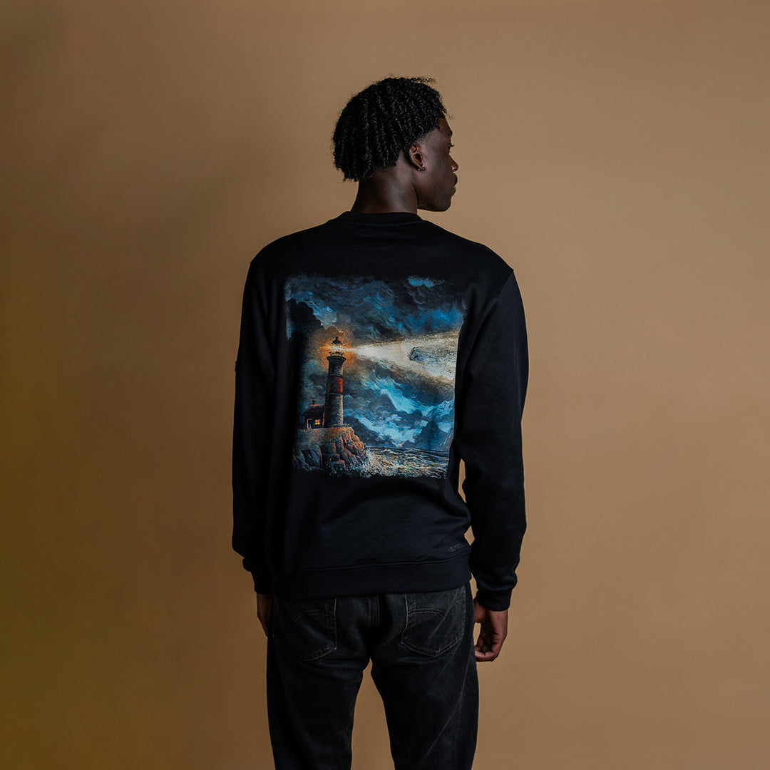 Lighthouse & Dangerous Devils Crewneck Sweatshirt - Black