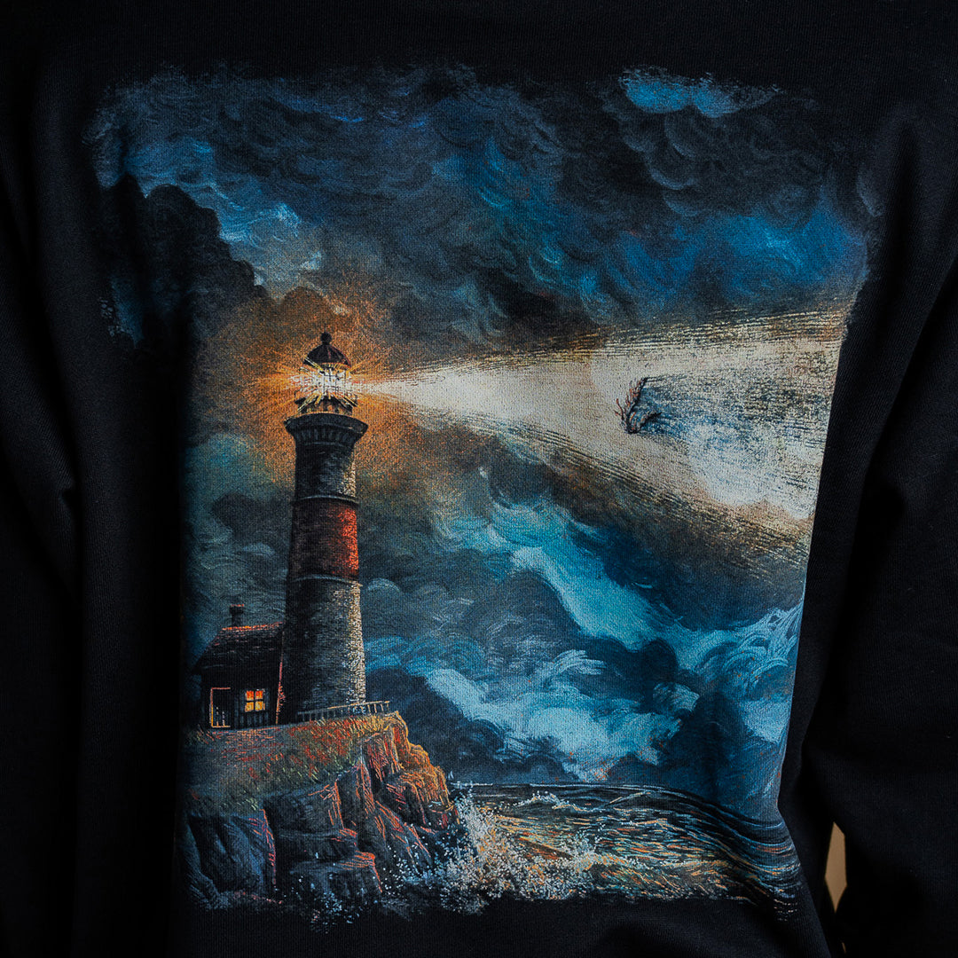 Lighthouse & Dangerous Devils Crewneck Sweatshirt - Black